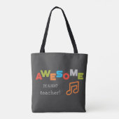 音楽先生評価ミュージックノート素晴らし トートバッグ (裏面)