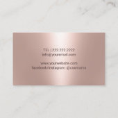 音楽先生赤面バラ金ゴールドピアノ鍵ミュージカル 名刺 (裏面)