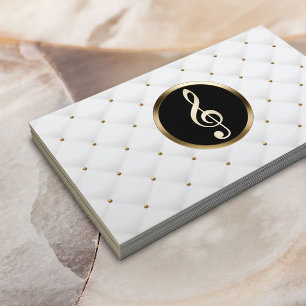 音楽先生金ゴールドクレフ、 音符記号ロゴラグジュアリーキルト 名刺