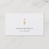 音楽先生金ゴールドトレブルクレフ、 音符記号 モダン 名刺 (正面)