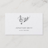 音楽先生金ゴールドトレブルクレフ、 音符記号 モダン 名刺 (正面)