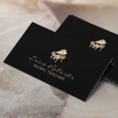 音楽先生金ゴールドピアノアイコンクラスミュージカル 名刺