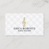 音楽先生金ゴールド3Dクレフ、 音符記号シンボルミュージカル 名刺 (正面)