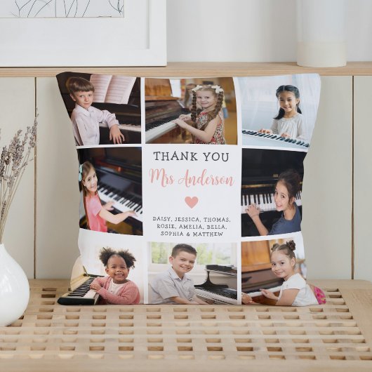 音楽先生鑑賞フォトコラージホワイト クッション