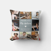 音楽先生鑑賞フォトコラージングブルー クッション (正面)