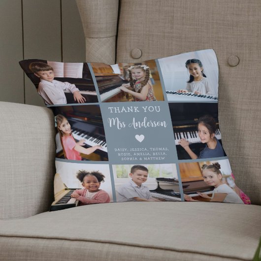 音楽先生鑑賞フォトコラージングブルー クッション