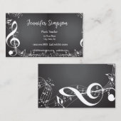 音楽先生音符ピアノギターバンドBusi 名刺 (正面/裏面)