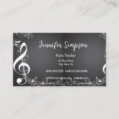 音楽先生音符ピアノギターバンドBusi 名刺 (正面)