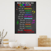 音楽先生 – このクラスルームのルールに入った場合 ポスター (キッチン)