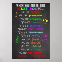 音楽先生 – このクラスルームのルールに入った場合 ポスター