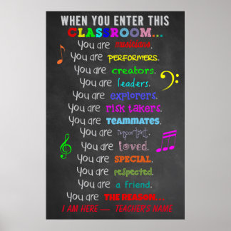 音楽先生 – このクラスルームのルールに入った場合 ポスター