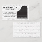 音楽先生 | グランドピアノ | 楽譜 名刺 (正面/裏面)