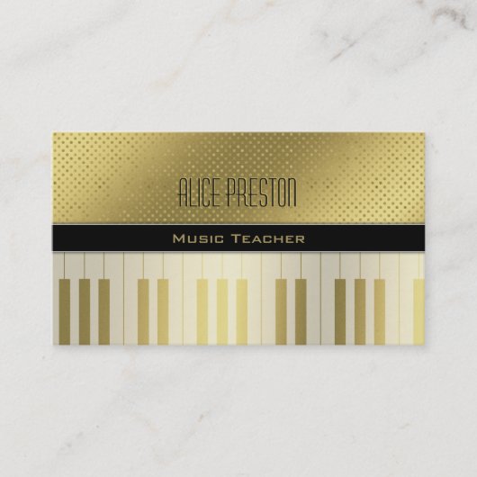 音楽先生 |ゴールデンユニーク水玉模様 名刺 (正面)