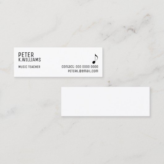 音楽先生 スキニー名刺 (正面/裏面)