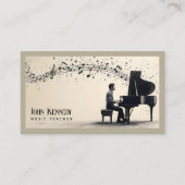 音楽先生 |ピアノの鍵 名刺 (正面)