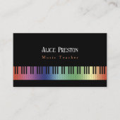 音楽先生 |ピアノカラフル鍵名刺 名刺 (正面)