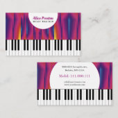 音楽先生 |ピアノ鍵 カラフル 名刺 (正面/裏面)