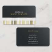 音楽先生 |ブラックエレガントゴールデンピアノ 名刺 (正面/裏面)