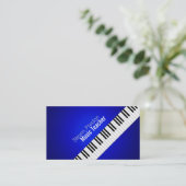 音楽先生 |ブルーピアノ鍵 名刺 (スタンド正面)