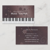 音楽先生 |ブロンズフローラピアノ 名刺 (正面/裏面)