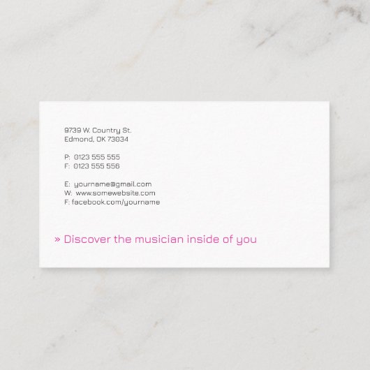 音楽先生 名刺 (裏面)