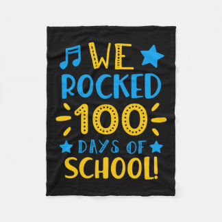 音楽先生- Happy 100th Day Of School We Rocke フリースブランケット