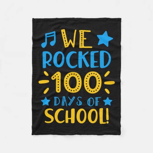 音楽先生- Happy 100th Day Of School We Rocke フリースブランケット (正面)