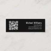 音楽先生QRコードミニマリストトレブルクレフ、 音符記号 スキニー名刺 (裏面)