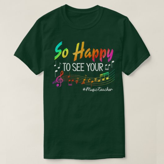 音楽先生Scに戻って顔を見て嬉しい Tシャツ (デザイン正面)