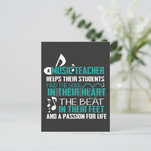 音楽先生tシャツ鑑賞バンドジェシェンク ポストカード (スタンド正面)