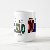 音楽写真ロゴ(楽器付) コーヒーマグカップ (中央)