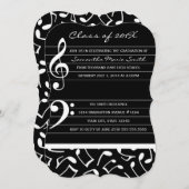 音楽卒業パーティー招待状のお知らせ 招待状 (正面/裏面)