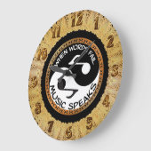 音楽単語1の陰陽 ラージ壁時計 (傾斜)