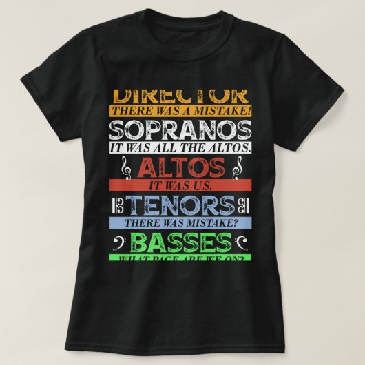 音楽合唱団ディレクター・シンガー Tシャツ (デザイン正面)