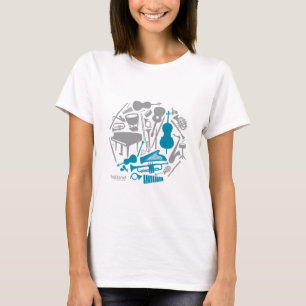 音楽地球-女性 Tシャツ