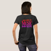 音楽女性tシャツジャズギタープレーヤー真鍮 tシャツ (裏面フル)
