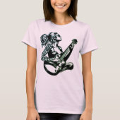 音楽女性tシャツジャズギタープレーヤー真鍮 tシャツ (正面)