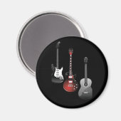 音楽好きのためのクールなエレクトリックギターのカスタムギフト マグネット (正面/裏面)