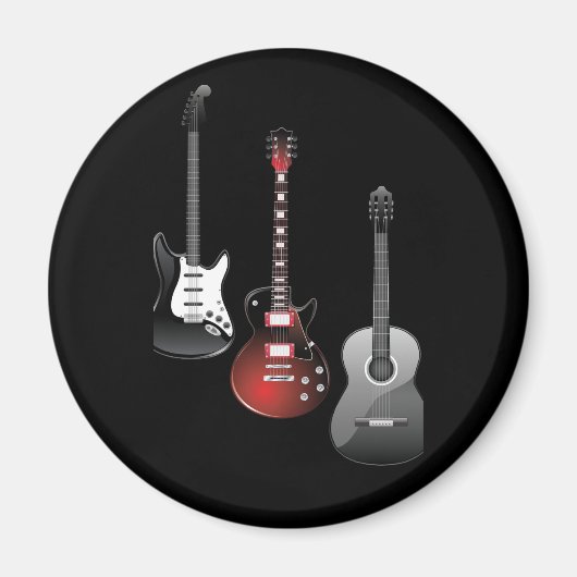 音楽好きのためのクールなエレクトリックギターのカスタムギフト マグネット (正面)