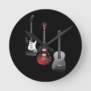 音楽好きのためのクールなエレクトリックギターのギフト ラウンド壁時計