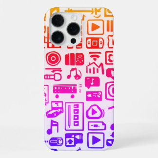 音楽好きのためのクールなレインボーパターン iPhone 16 PRO MAXケース