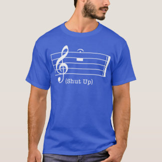 音楽好きのためのシャットアップサウンドミュージカルノート面白いデザイン Tシャツ