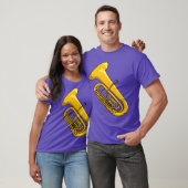 音楽好きのためのチューバ楽器 楽しいデザイン Tシャツ (ユニセックス)