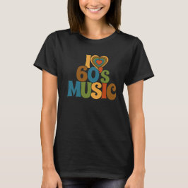 音楽好きのためのレトロカラーが映える60年代音楽Tシャツ Tシャツ