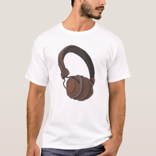 音楽好きのためのレトロヘッドホンデザイン Tシャツ