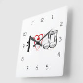 音楽好きの方に音楽ウォールクロックのプレゼントを スクエア壁時計 (傾斜)