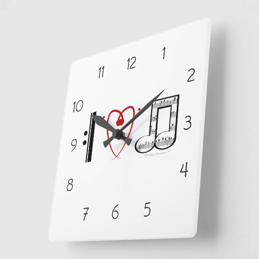 音楽好きの方に音楽ウォールクロックのプレゼントを スクエア壁時計 (傾斜)