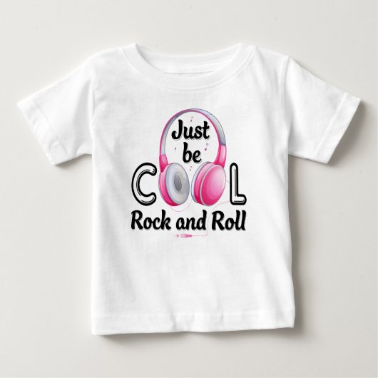 音楽好きはクールに ロックンロール ベビーTシャツ (正面)