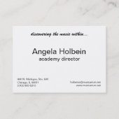 音楽学校の名刺 名刺 (裏面)