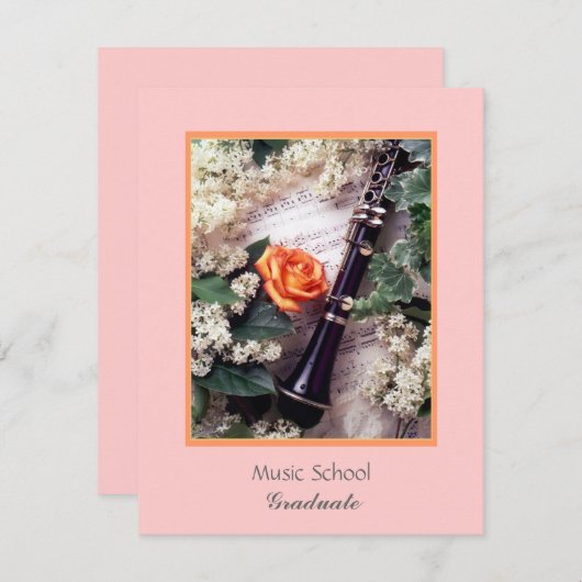 音楽学校卒業 招待状 (正面/裏面)